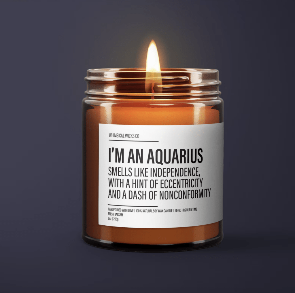 Funny Aquarius Zodiac Candle