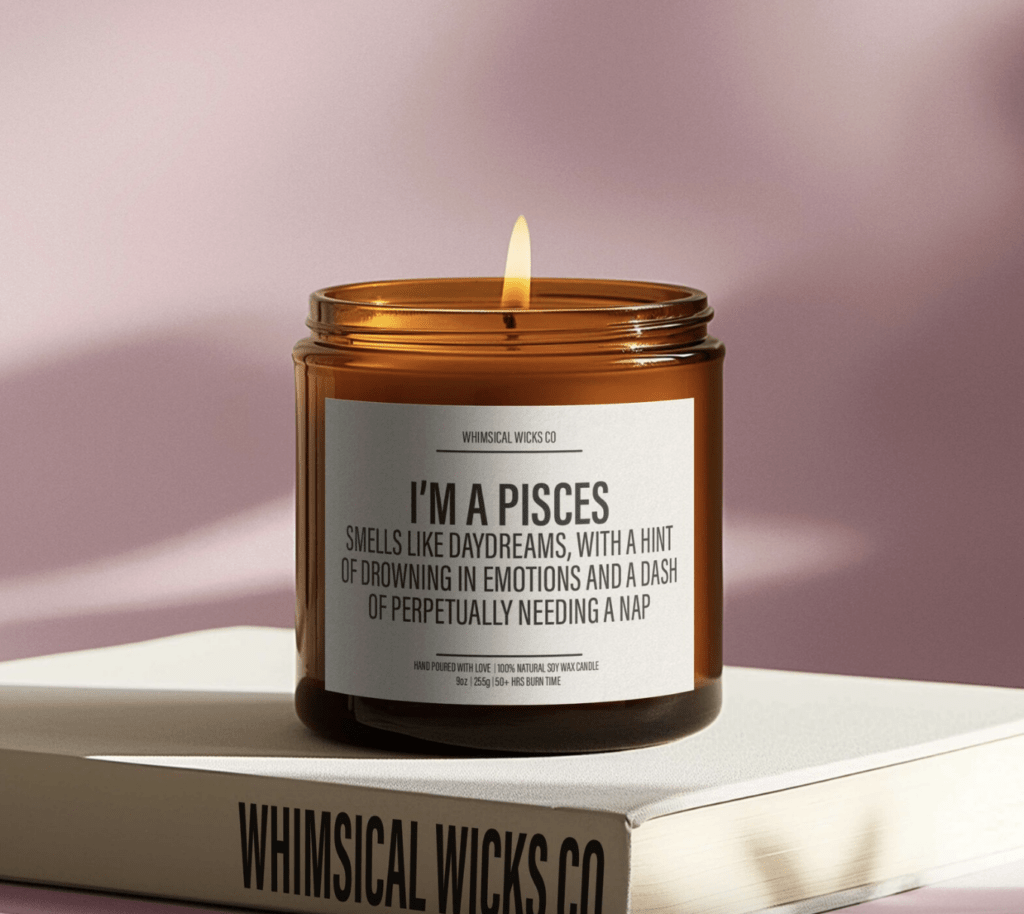 I'm a Pisces funny candle