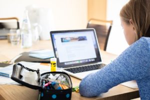 Homeschool student on computer
