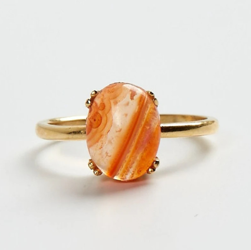 Carnelian gemstone ring for Scorpio gift
