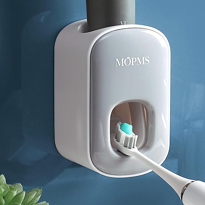 Wall-mounted toothpaste dispenser and toothbrush with toothpaste