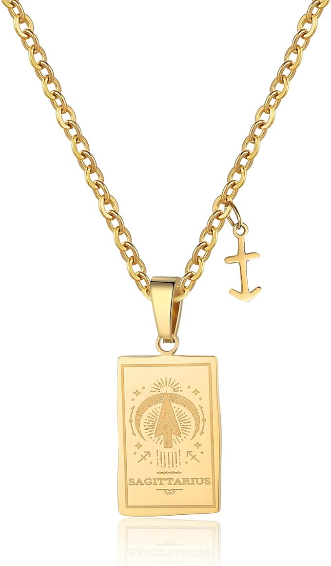Sagittarius necklace featuring the bow and arrow to show off their indepence
